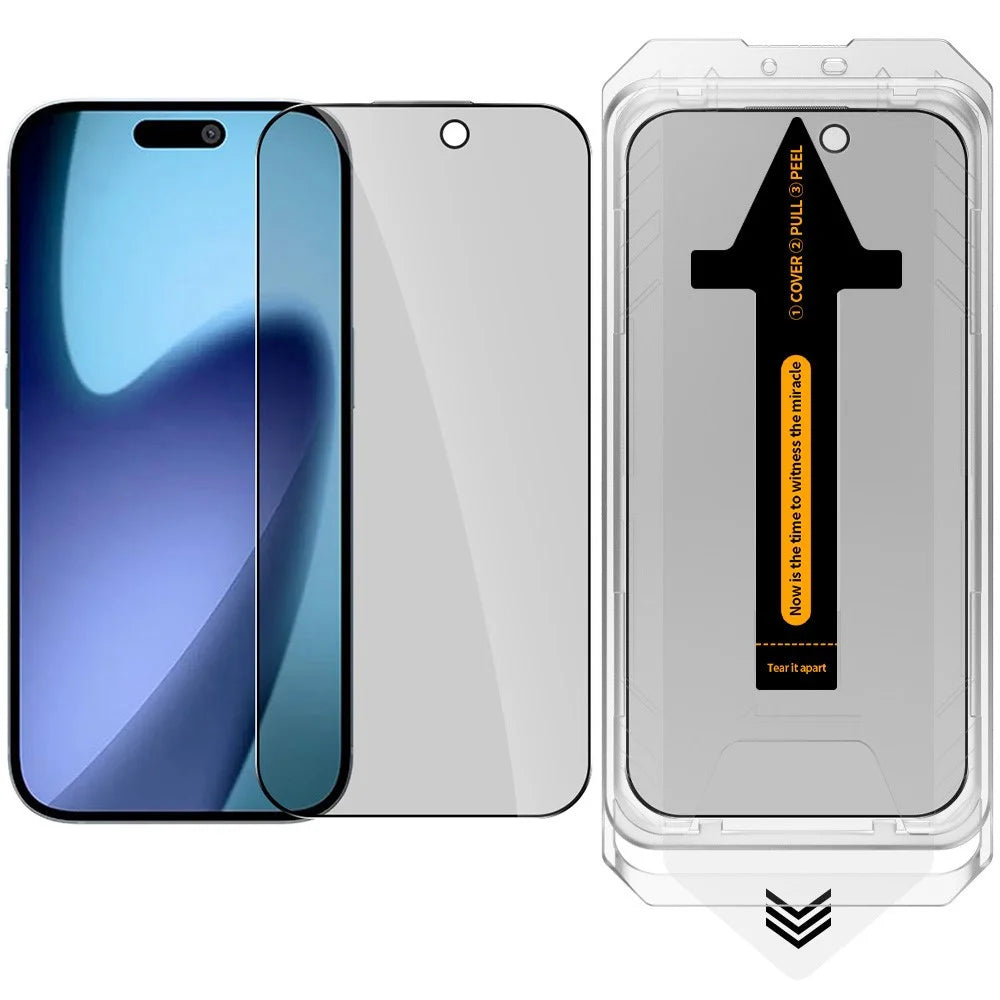 RURIHAI For iPhone 17 Pro Privacy Tempered Glass Screen Protector Anti-Spy High Aluminium-Silicon Glass Film - 1
