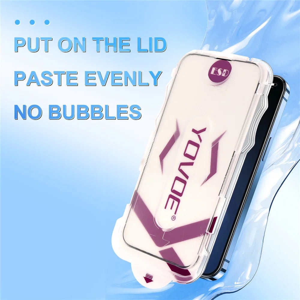 YOVOE For iPhone 17 Pro Max Screen Protector Silk Printing HD Tempered Glass Film with Installation Tool - 3