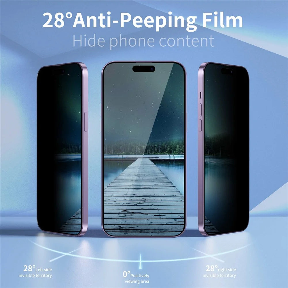 YOVOE For iPhone 15 Screen Protector 28-Degree Anti Spy Tempered Glass Film with Installation Tool - 3