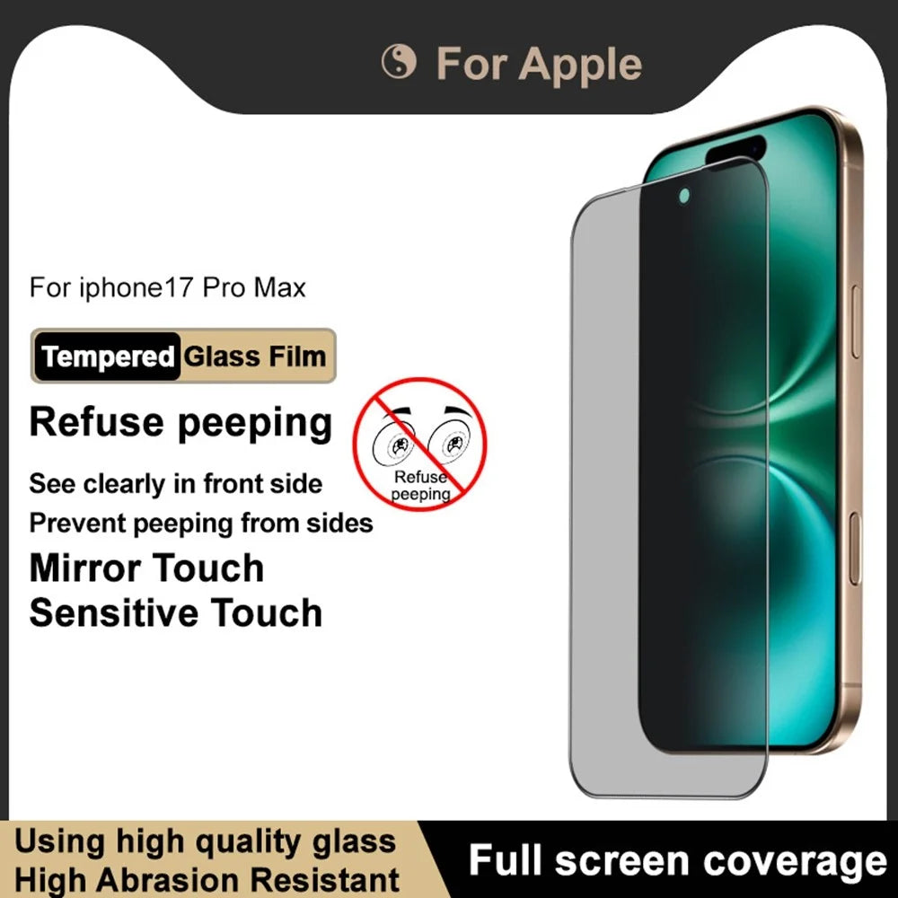 IMAK For iPhone 17 Pro Max Anti Peep Tempered Glass Screen Protector Full Coverage - 4