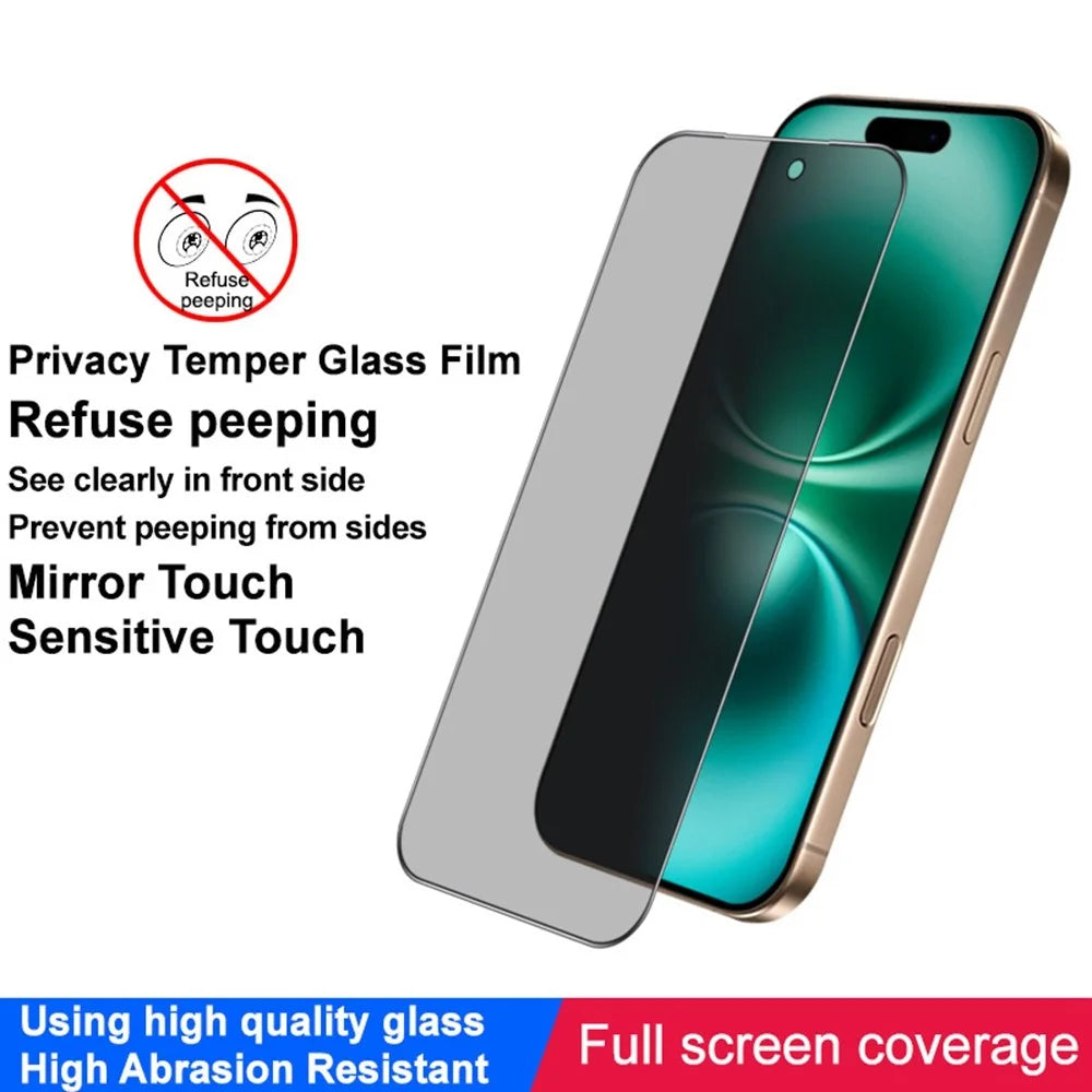 IMAK For iPhone 17 Pro Max Anti Peep Tempered Glass Screen Protector Full Coverage - 5