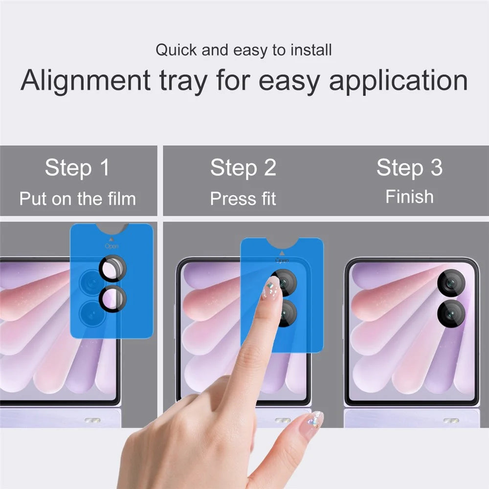 IMAK For Honor Magic V Flip 2 Tempered Glass Camera Lens Protector with Self Positioning Frame (Complete Covering) - 6