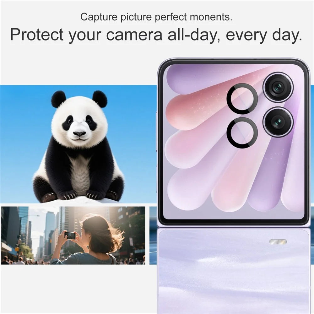 IMAK For Honor Magic V Flip 2 Tempered Glass Camera Lens Protector with Self Positioning Frame (Complete Covering) - 7