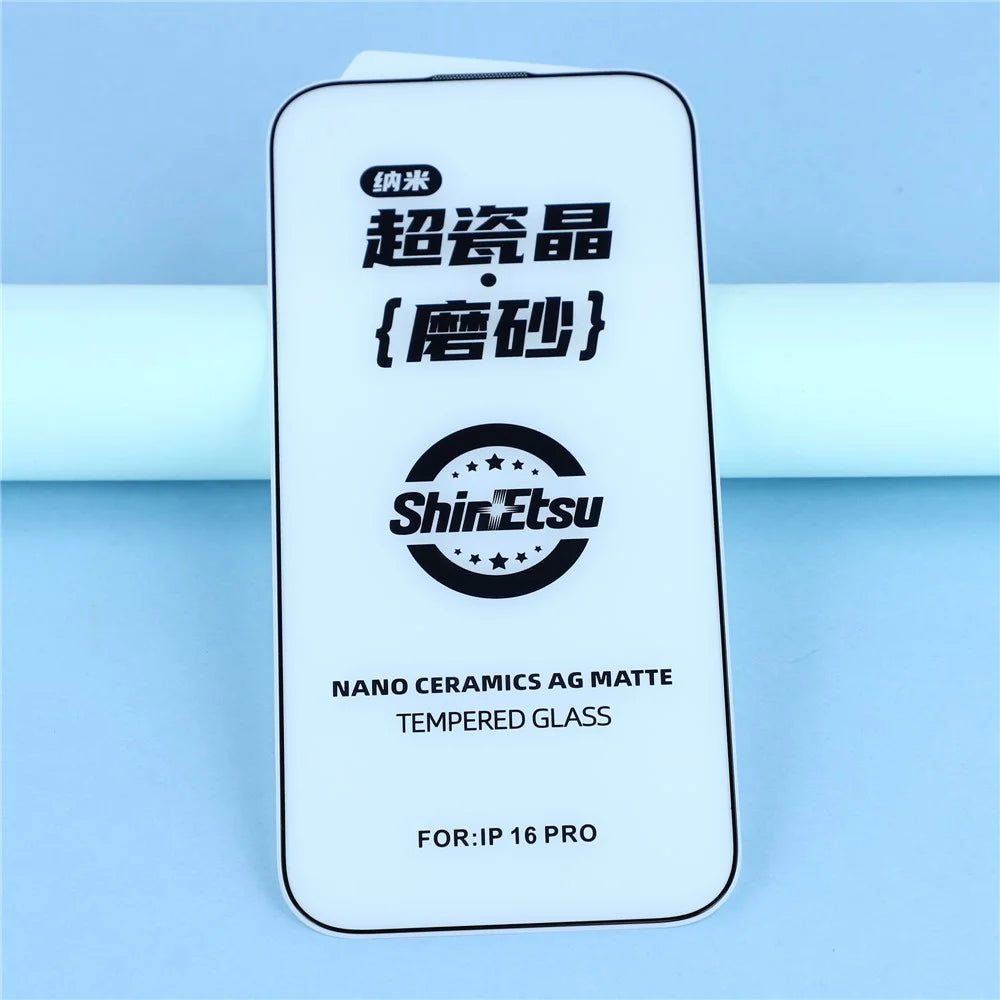 For iPhone 18 Pro Max / 17 Pro Max Matte Screen Protector Black Edge Silk Printing Tempered Glass Film with Dust Mesh - 3