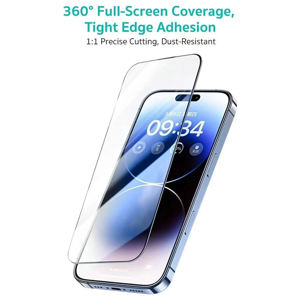 COTECI For iPhone 17 Full Screen Protector HD Silk Printing Tempered Glass Film with Dust Removal Tool - 4