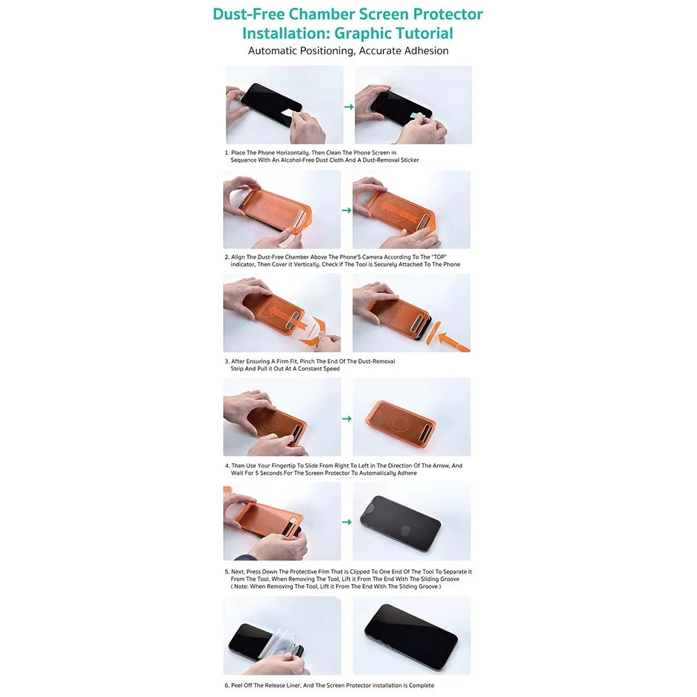 COTECI For iPhone Air Full Screen Protector HD Silk Printing Tempered Glass Film with Dust Removal Tool - 6