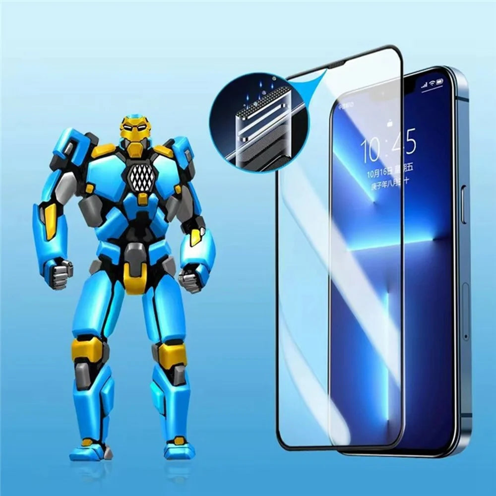 For iPhone Air Screen Protector Full Coverage Shatterproof HD Tempered Glass Film with Anti Dust Net - 3