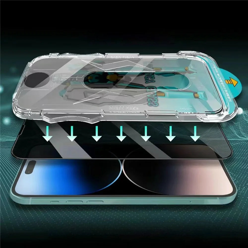 JRNLT For iPhone Air Screen Protector 28 Degree Anti Spy Tempered Glass Film with Installation Tool - 1