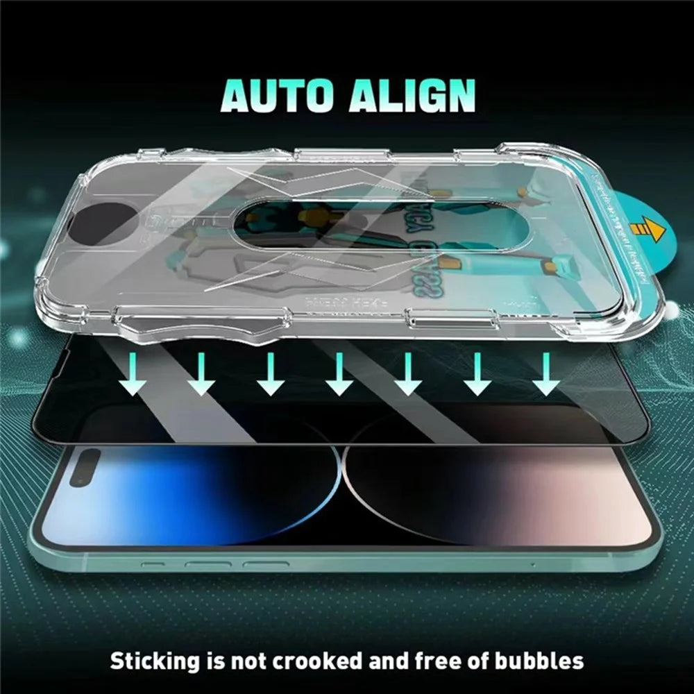 JRNLT For iPhone Air Screen Protector 28 Degree Anti Spy Tempered Glass Film with Installation Tool - 5