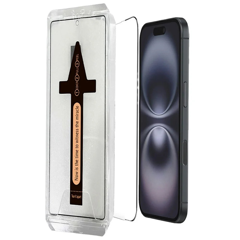2Pcs For iPhone Air Tempered Glass HD Clear Screen Protector with Automatic Dust Removal Tool - 2