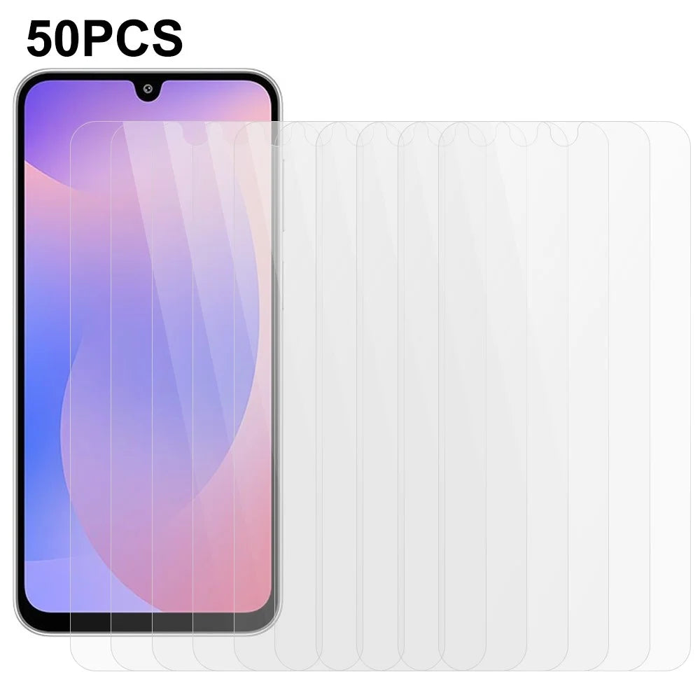 50Pcs Screen Protector For Samsung Galaxy M36 5G / F36 5G , Full Glue Tempered Glass Clear Screen Film (No Package, with Wipes Set, Dust-absorber, Guide Sticker) - 1