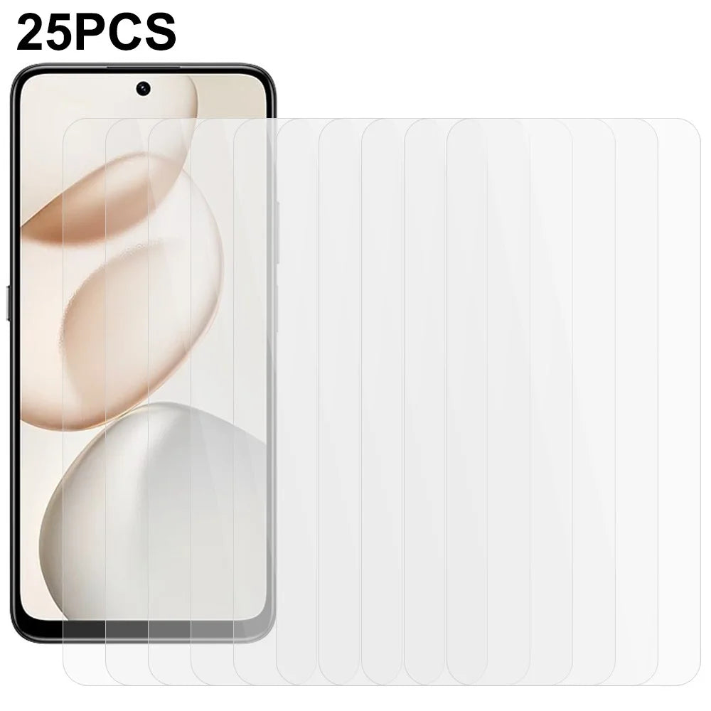 25Pcs Screen Protector For Honor 400 Smart 5G / 4G / X7d 4G , Tempered Glass High Definition Film (No Package, with Wipes Set, Dust-absorber, Guide Sticker) - 1