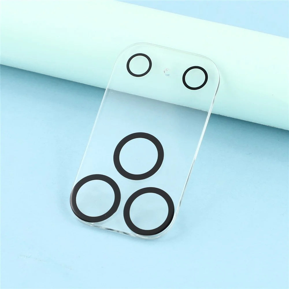For iPhone 17 Pro Max Tempered Glass Back Film 2.5D Arc Edge Back Protector + Black Circle Lens Film - 7