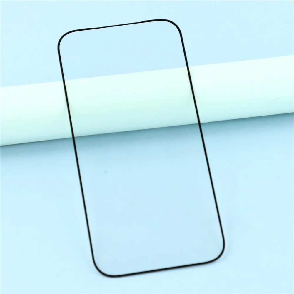 For iPhone 16 Plus Screen Protector High Aluminium-Silicon Glass Silk Printing HD Film - Black - 4