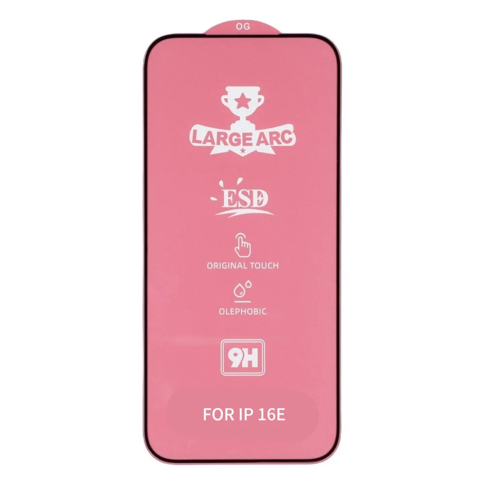 For iPhone 17e / 16e Screen Protector High Aluminium-Silicon Glass Silk Printing HD Film - Black - 2