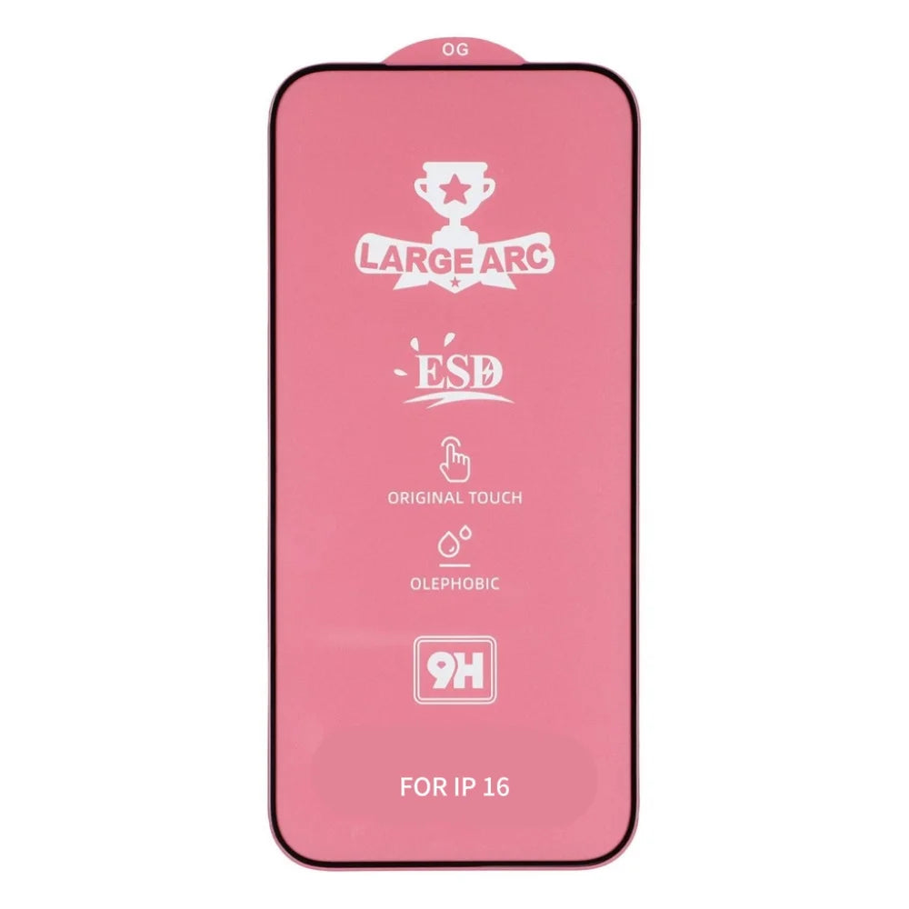 For iPhone 16 Screen Protector High Aluminium-Silicon Glass Silk Printing HD Film - Black - 2