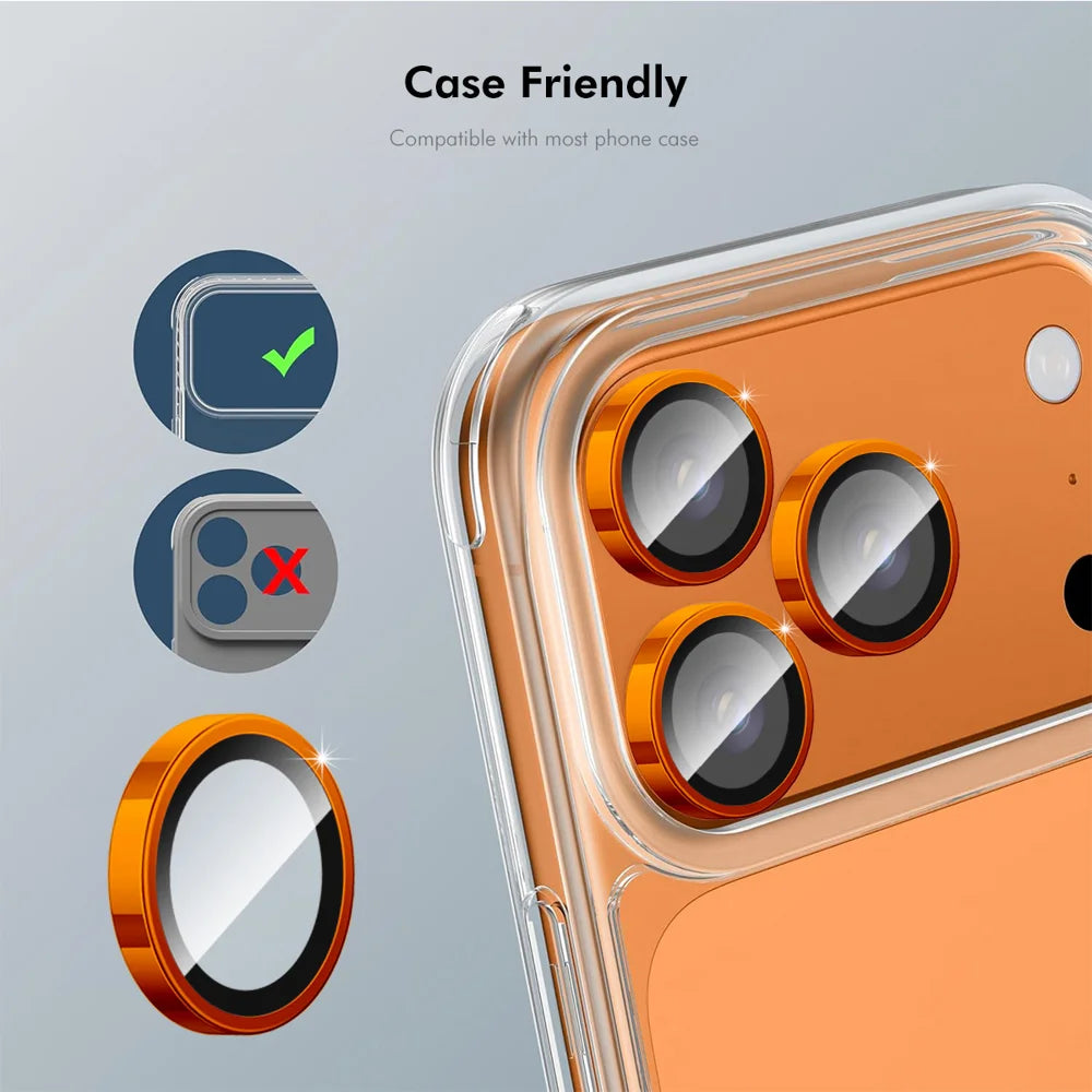 ENKAY HAT PRINCE For iPhone 17 Camera Lens Film   Tempered Glass+Aluminum Alloy Lens Protector - Orange - 3