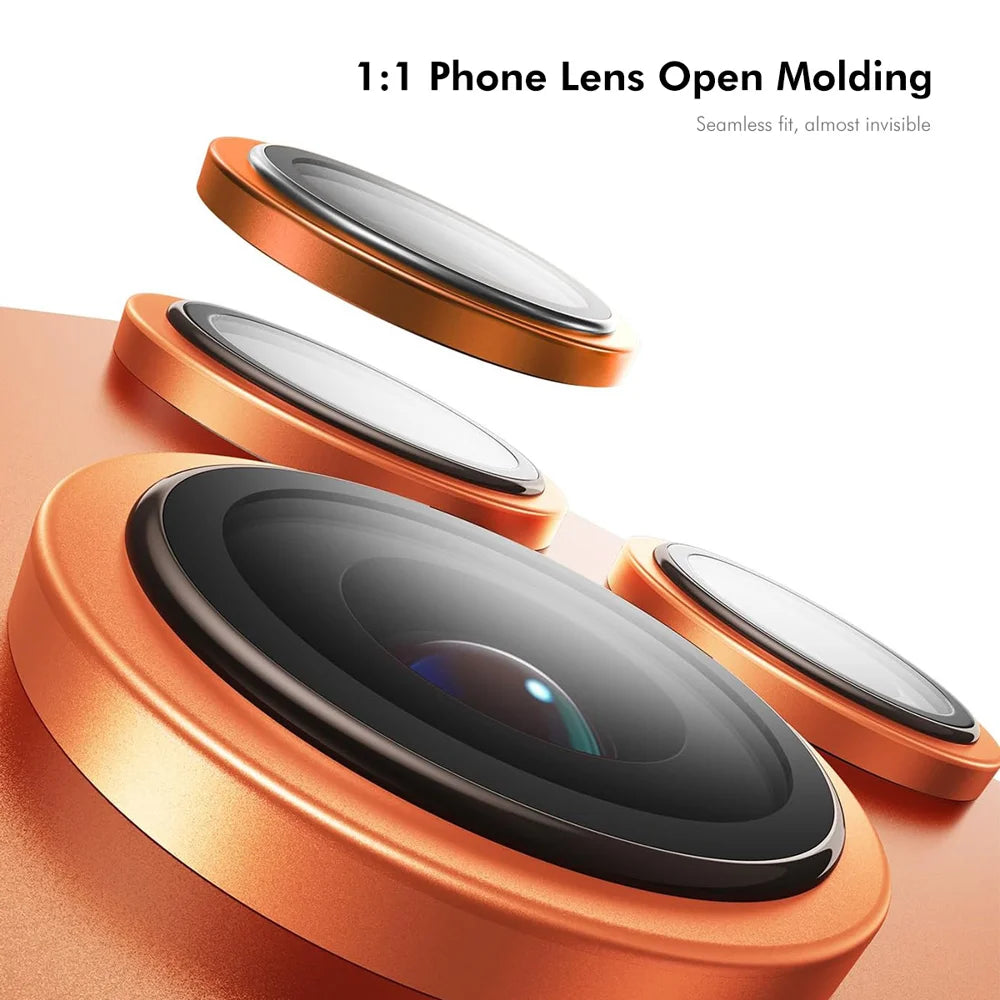 ENKAY HAT PRINCE For iPhone 17 Pro / iPhone 17 Pro Max Camera Lens Film   Tempered Glass+Aluminum Alloy Lens Protector - Orange - 2