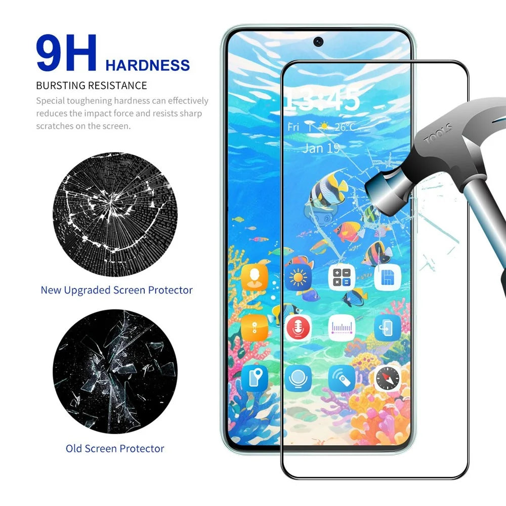 ENKAY HAT PRINCE For OnePlus 15 5G Screen Protector 0.18mm Silk Printing Full Glue High Aluminium-Silicon Glass Film Fingerprint Unlock - 6