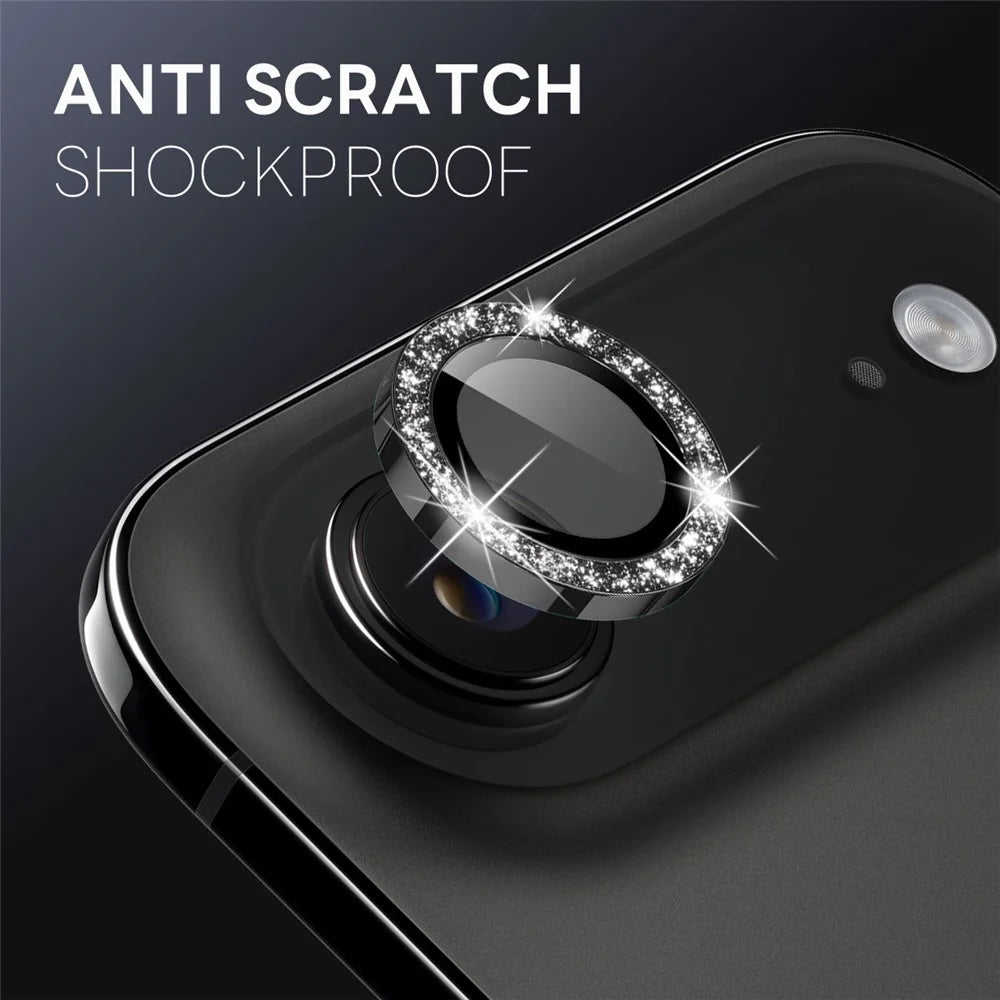 NORTHJO 1 Set For iPhone Air Camera Lens Film Tempered Glass+Metal Glitter Rear Lens Protector - Black - 2