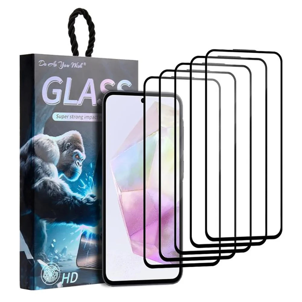 DO AS YOU WISH 5Pcs For Samsung Galaxy A35 5G Screen Protector Silk Printing Full Glue High Aluminum-silicon Glass Film - 1