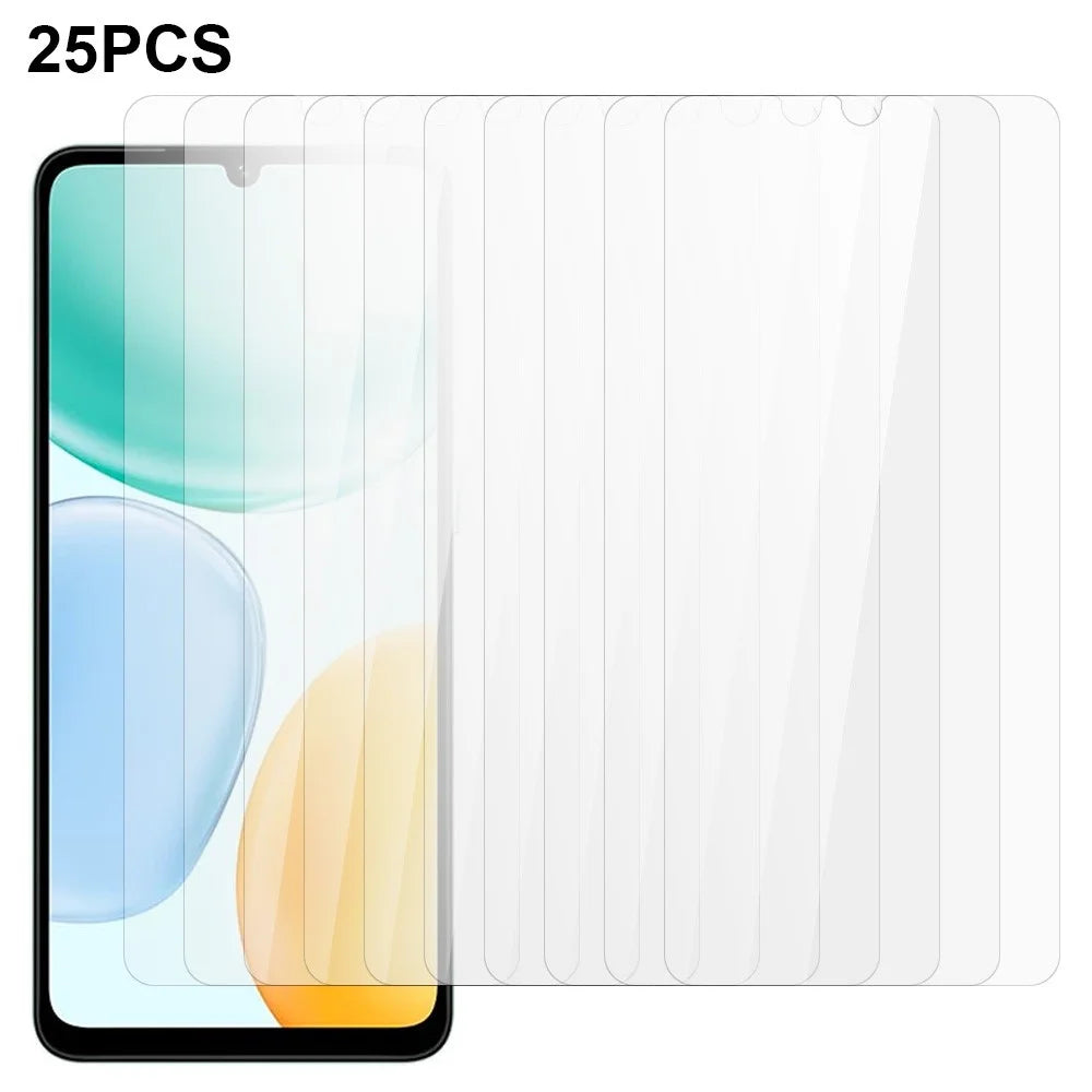25Pcs For Honor X5c 4G Screen Protector Full Glue Tempered Glass High Definition Film (NOT Complete Covering) (No Package, with Wipes Set, Dust-absorber, Guide Sticker) - 1