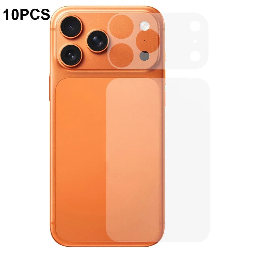 RURIHAI 10 Sets For iPhone 17 Pro Full Coverage Matte PET Protective Film Camera Lens Protector + Phone Back Cover Film - 1