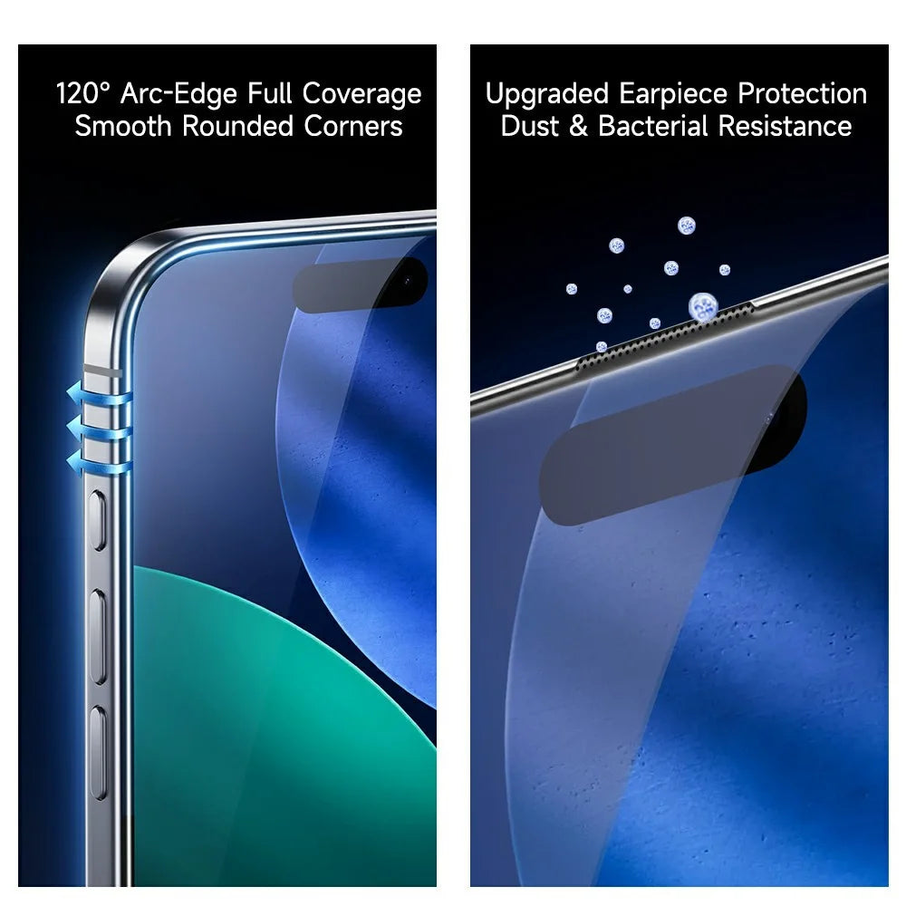 ROCK For iPhone 17 Pro Tempered Glass Full Screen Protector Silk Printing Ultra Clear Full Glue Film - 7