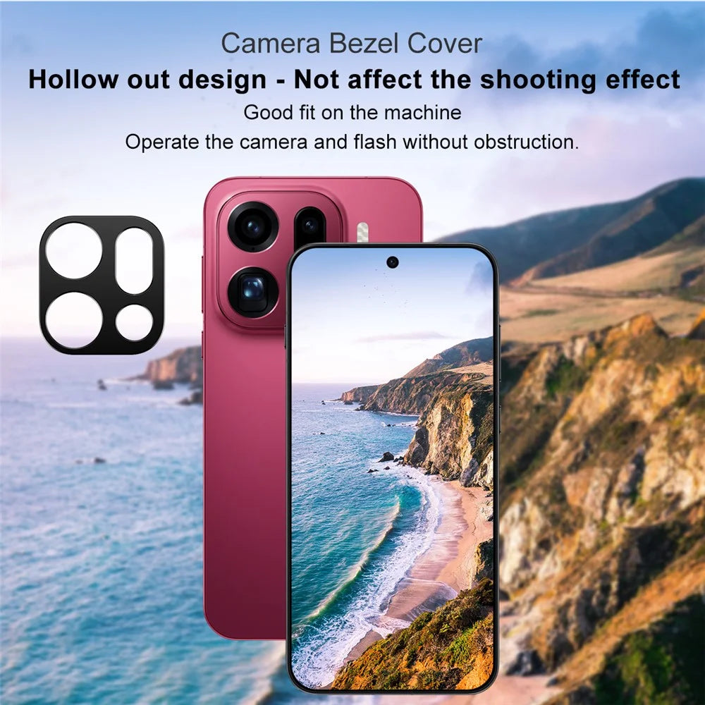 IMAK For Oppo Find X9 Pro 5G Metal Camera Lens Protector Lens Protective Cover - Black - 5