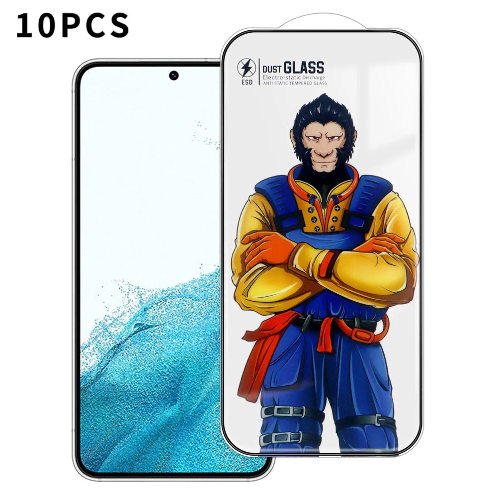 For Samsung Galaxy S22+ 5G 10Pcs Full Screen Protector 3D Arc 120C Anti-Static Silk Printing High Aluminium-silicon Glass Film - As Shown - 1