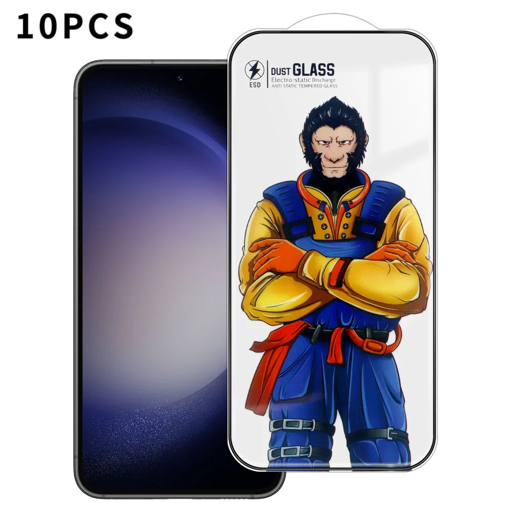 For Samsung Galaxy S23 10Pcs Full Screen Protector 3D Arc 120C Anti-Static Silk Printing High Aluminium-silicon Glass Film - As Shown - 1