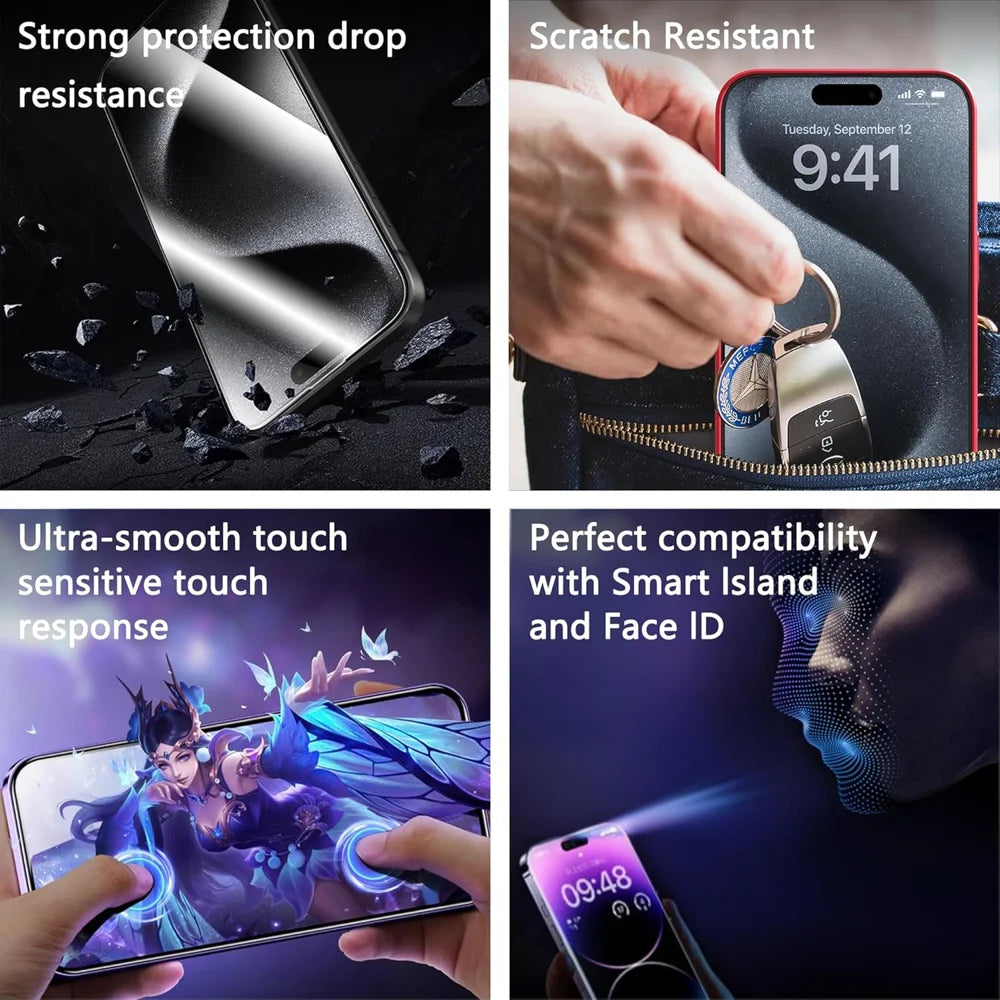For iPhone XS Max 6.5 inch 10Pcs Full Screen Protector 300C Large Arc Anti Static Silk Printing HD Clear Tempered Glass Film - As Shown - 5