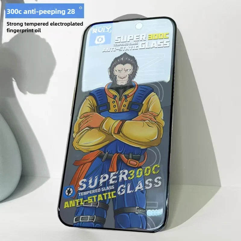 For iPhone 17 Pro Max 10Pcs Anti-Spy Full Screen Protector 300C Large Arc Anti Static Silk Printing Tempered Glass Film - As Shown - 5