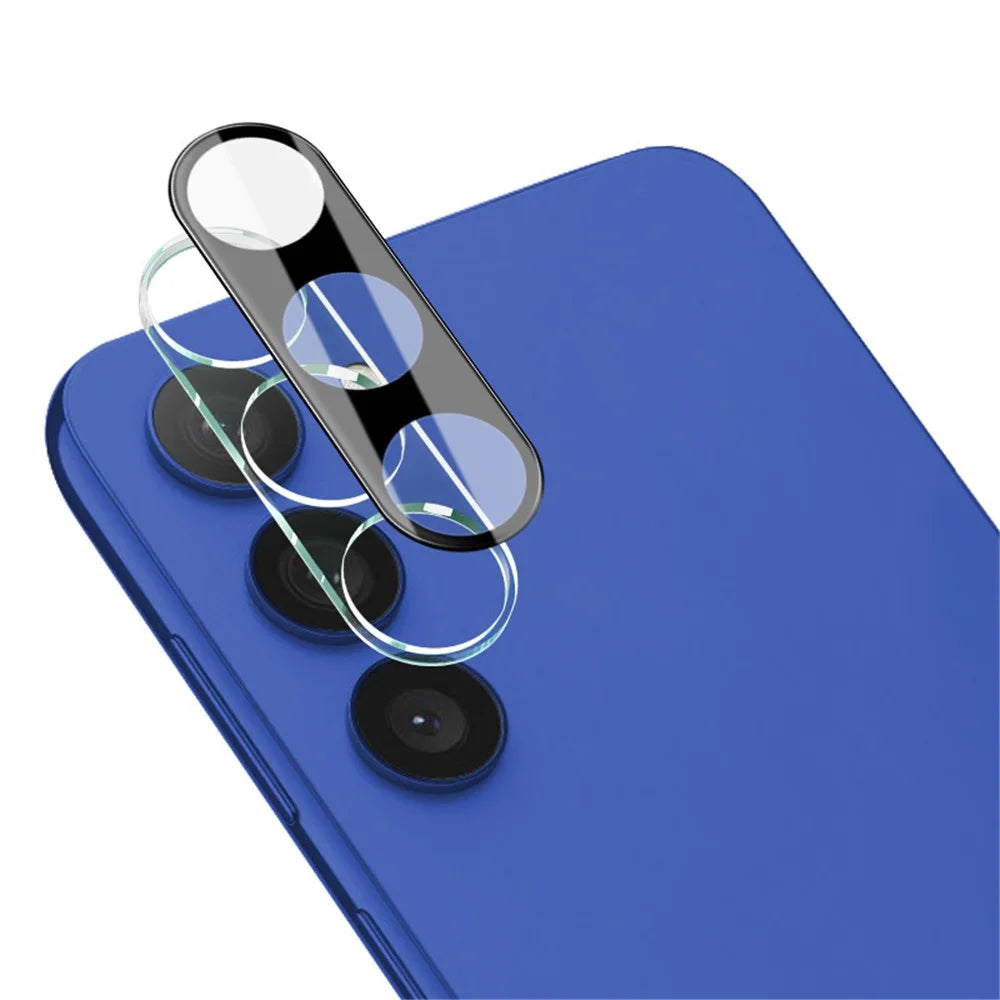 IMAK Tempered Glass Lens Protector + Acrylic Lens Cap for Samsung Galaxy S23+ / S23, Protective Camera Lens Film (Black Version) - 1