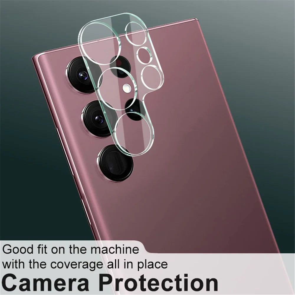 IMAK Ultra Clear Anti-scratch Camera Lens Protector for Samsung Galaxy S23 Ultra, Anti-explosion Integrated Tempered Glass Lens Film + Acrylic Lens Cap - 3