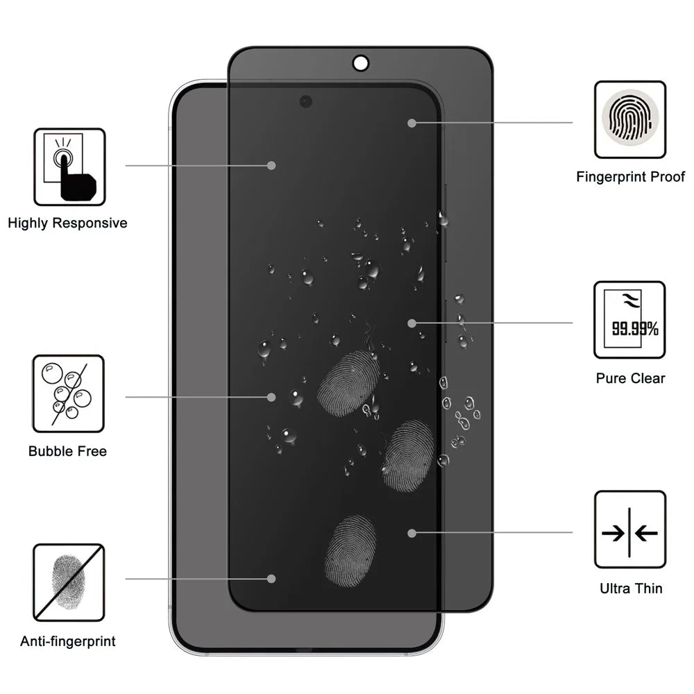 For Samsung Galaxy S26 Tempered Glass Screen Protector 2.5D Arc Edge Anti-Spy Film - 2