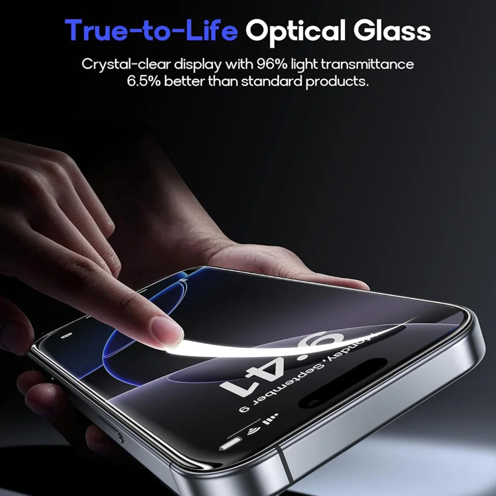 For iPhone 16 Pro HD Full Screen Protector Silk Printing Black Edge High Aluminium-silicon Glass Film - As Shown - 2