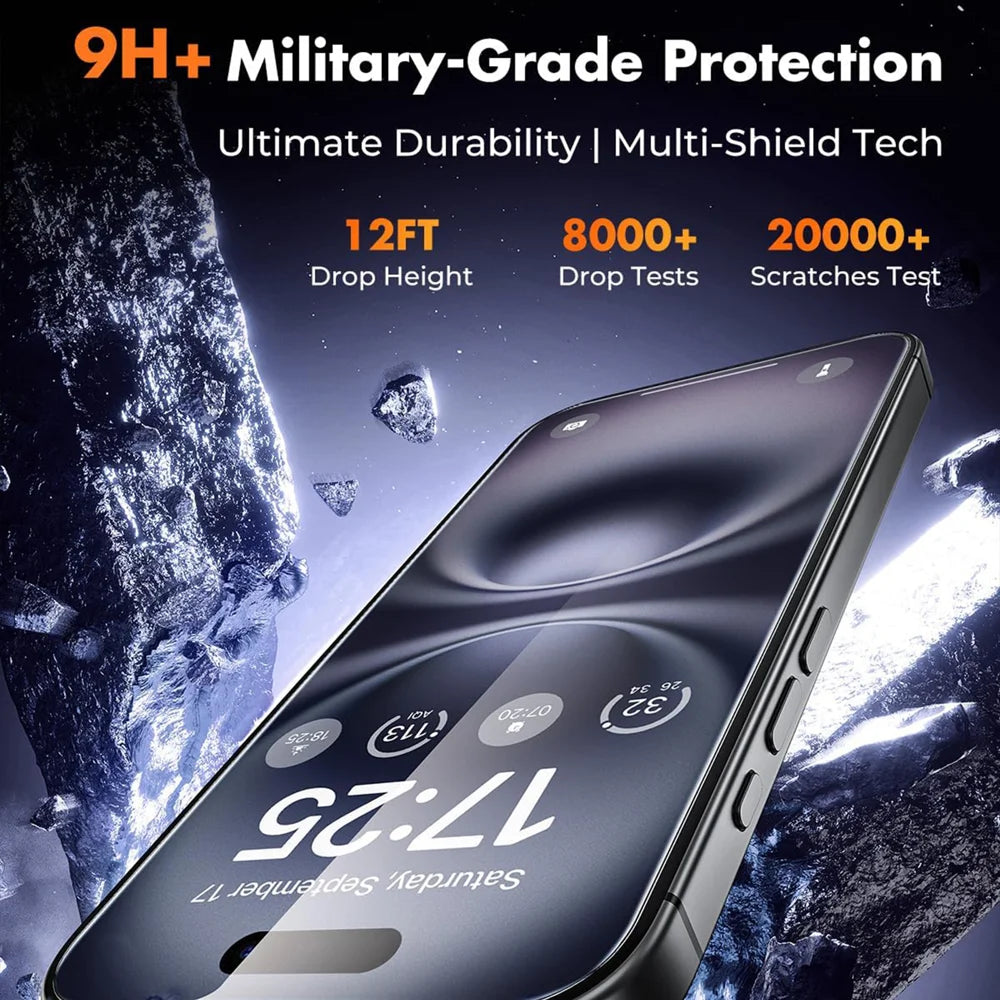 For iPhone 16 Pro HD Full Screen Protector Silk Printing Black Edge High Aluminium-silicon Glass Film - As Shown - 6