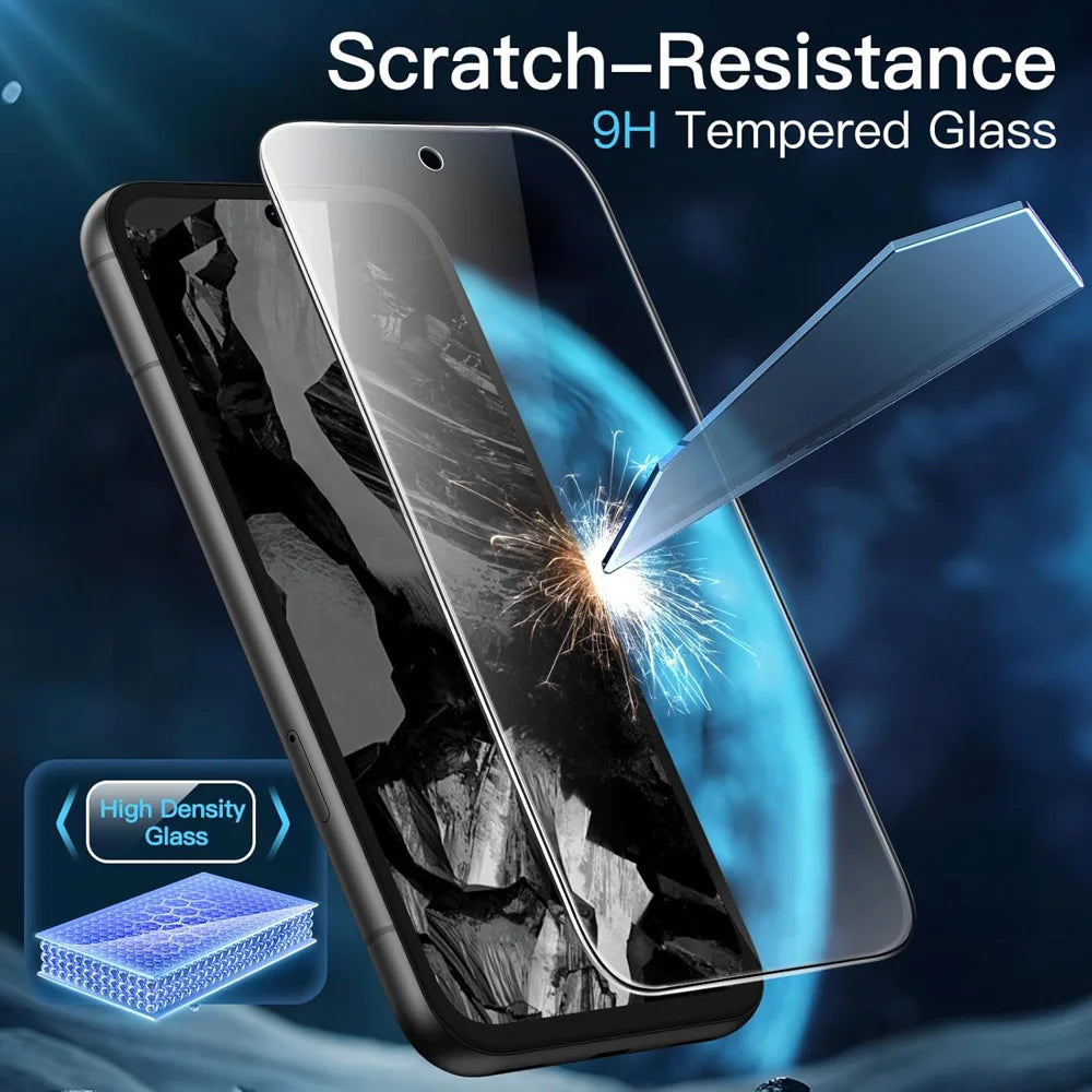 For Google Pixel 9 Pro HD Full Screen Protector Silk Printing Black Edge High Aluminium-silicon Glass Film - As Shown - 3