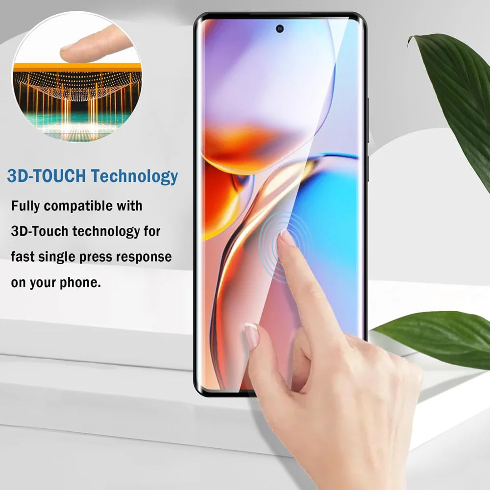 For Motorola Moto G64 5G HD Full Screen Protector Silk Printing Black Edge High Aluminium-silicon Glass Film - As Shown - 4
