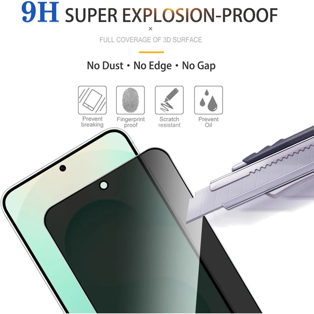 For Samsung Galaxy F15 5G Anti Spy Privacy Full Screen Protector Black Edge High Aluminium-silicon Glass Film - As Shown - 5