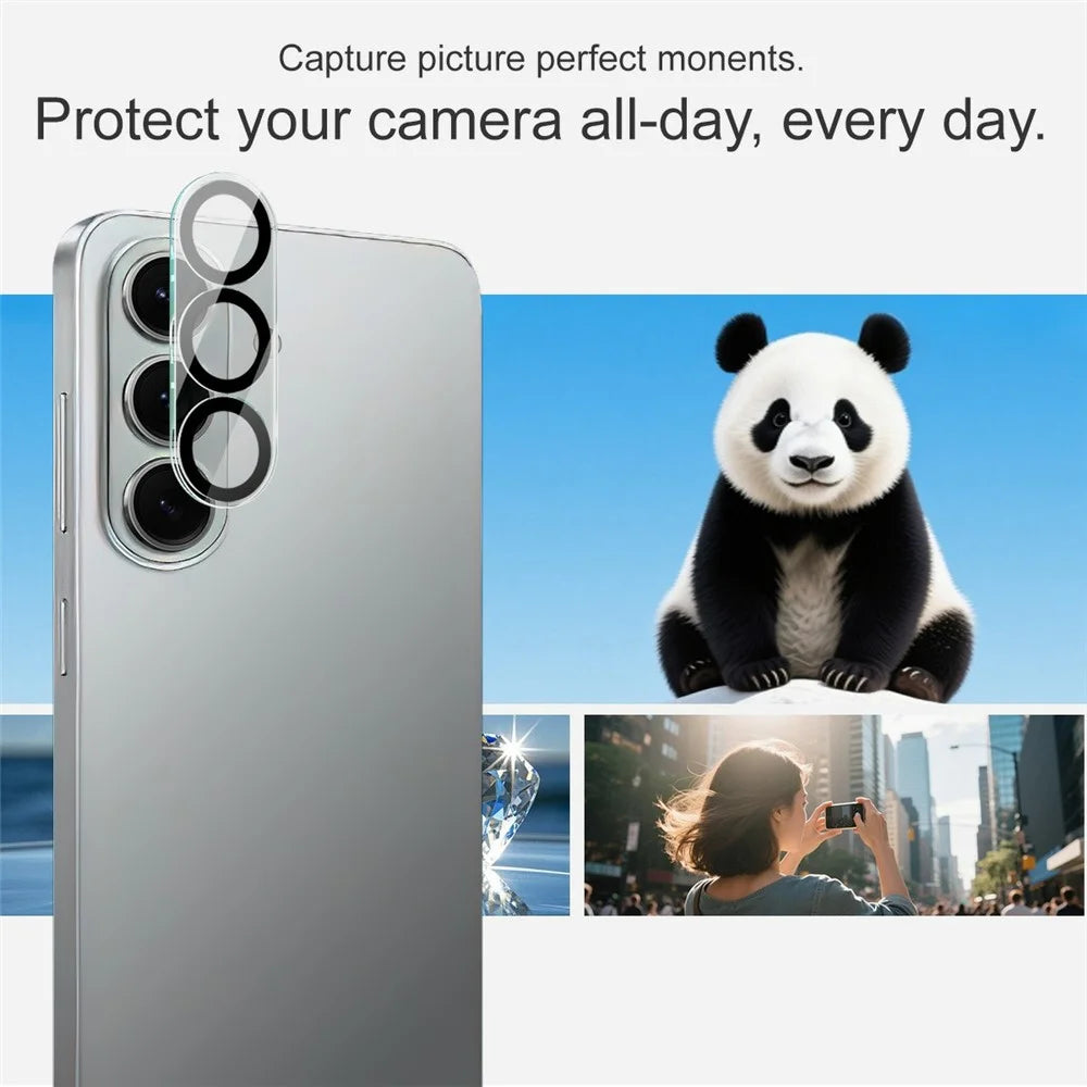 IMAK For Samsung Galaxy S26 Tempered Glass Camera Lens Protector Acrylic Lens Cap (Black Circle Design) - 4