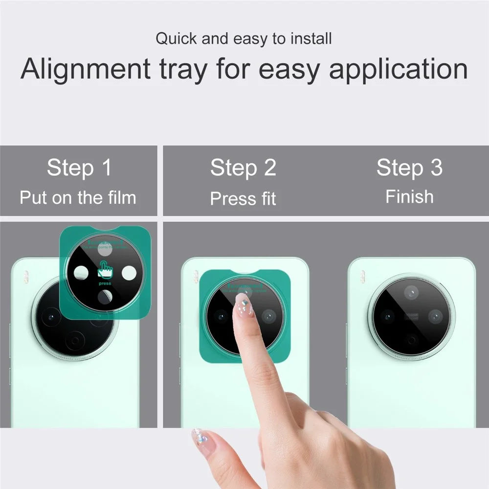 IMAK For vivo Y500 Pro 5G Tempered Glass Full Cover Camera Lens Protector with Self Positioning Frame (Black Version) - 5
