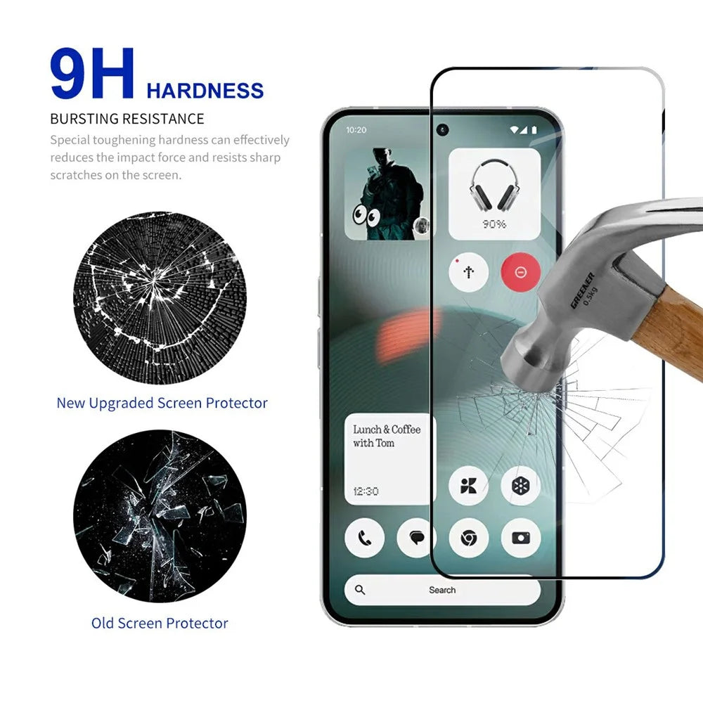 RURIHAI 10Pcs For Nothing Phone (3a) Lite 5G Full Glue High Aluminium-Silicon Glass Film 0.26mm 2.5D Full Screen Protector - 3