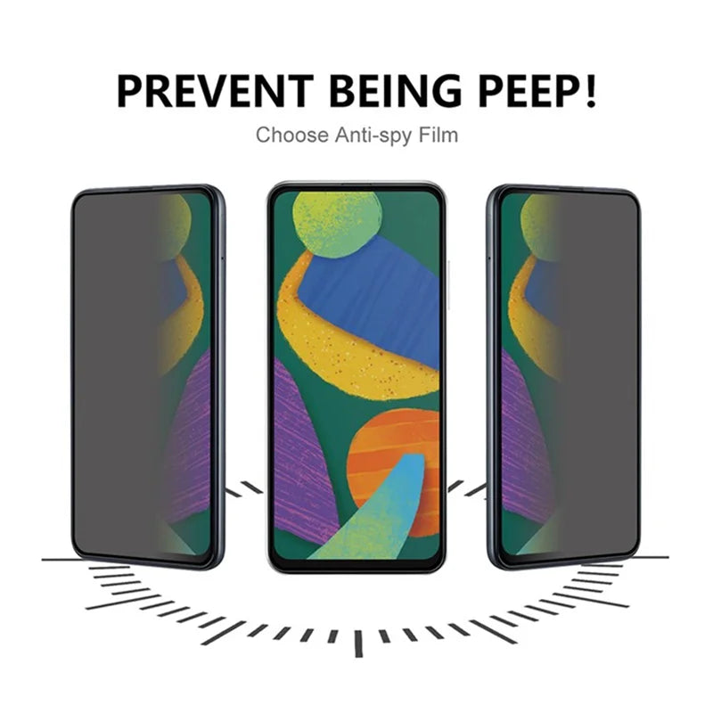 For Samsung Galaxy A24 5G Tempered Glass 360° Privacy Full Screen Protector Arc Edge Anti Peep Film - Black - 3