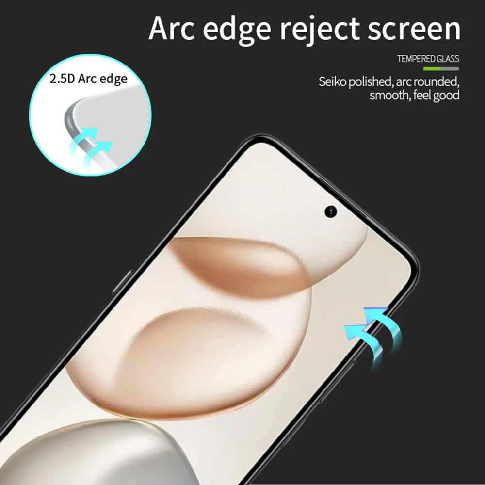 MOFI For Honor 400 Smart 4G / Honor 400 Smart 5G Screen Protector  9H Full Glue Full Coverage High Aluminum-Silicon Glass Film - Black - 2