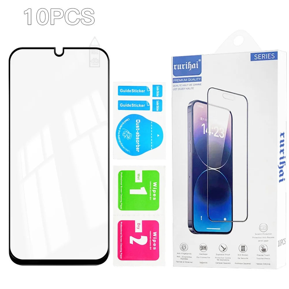 RURIHAI 10Pcs For Samsung Galaxy A27 5G High Aluminium-Silicon Glass Film 0.26mm 2.5D Full Screen Protector - 7