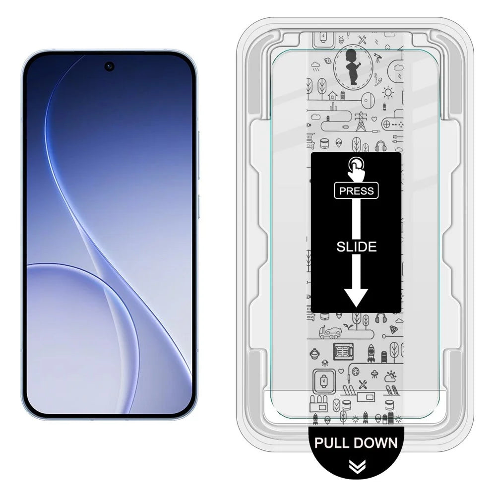 IMAK H Series For Oppo Reno15 Pro 5G (Global) / Reno15 5G (China) Tempered Glass Screen Protector Easy Installation Film with Auto Dust-Remove Tool - Transparent Kit (NOT Complete Covering) (Fingerprint Unlock) - 2