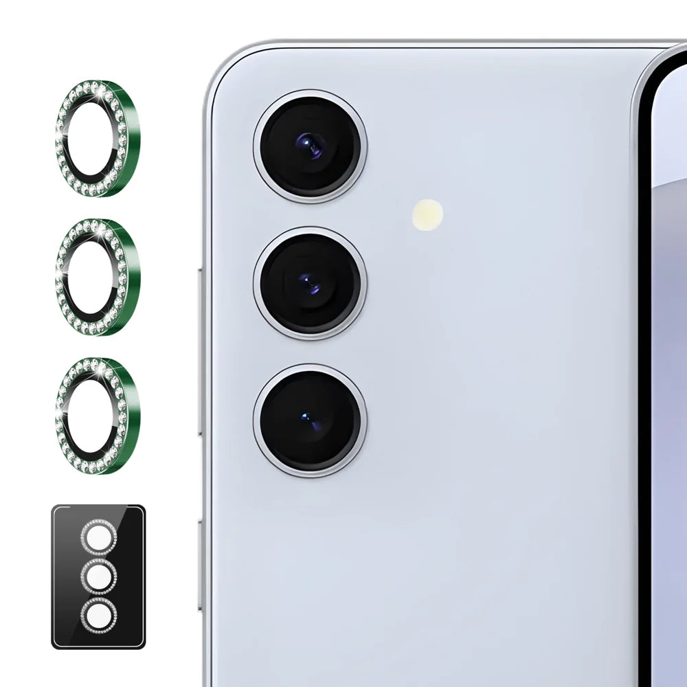 ENKAY HAT PRINCE For Samsung Galaxy S26 Camera Lens Protector   Rhinestone Decor Rear Lens Film - Dark Green - 1