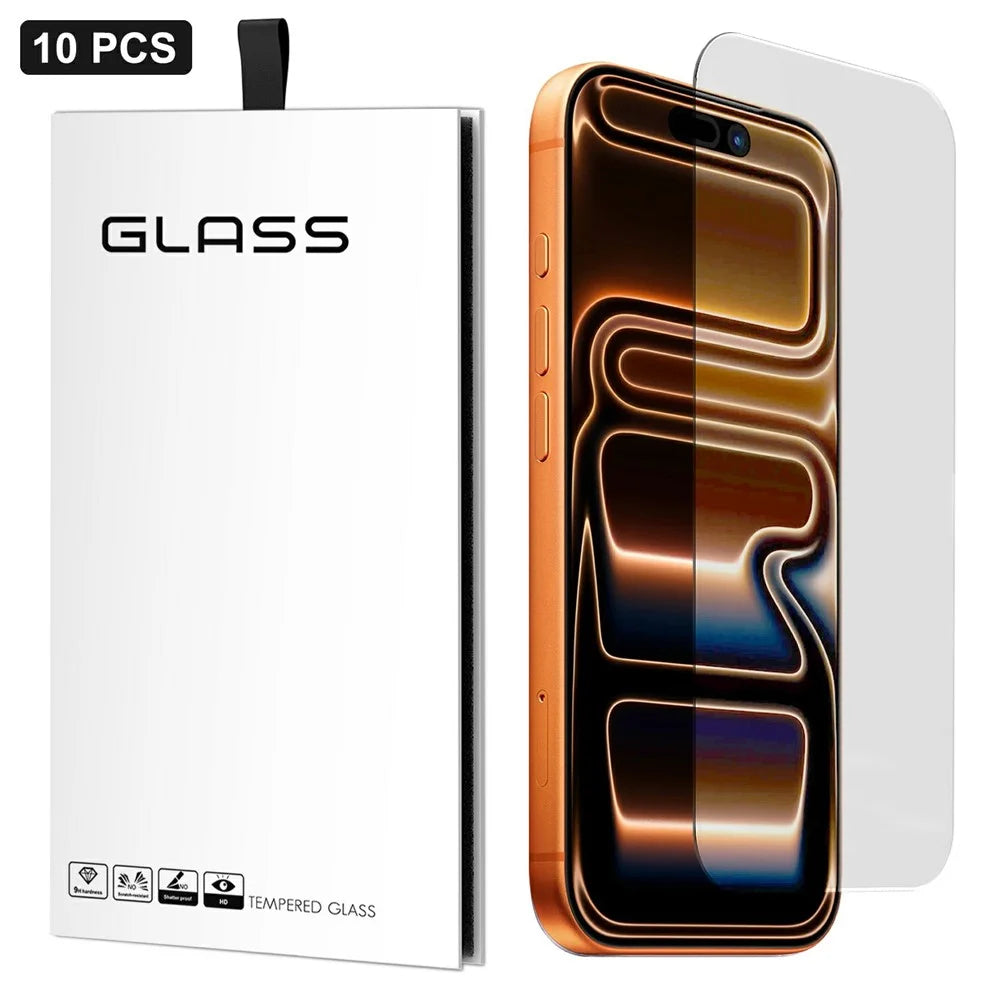 10Pcs For iPhone 18 Pro Max / 17 Pro Max Screen Protector 3D Large Arc Edge Thick Glue HD Clear High Aluminium-silicon Glass Film (NOT Complete Covering) - 1